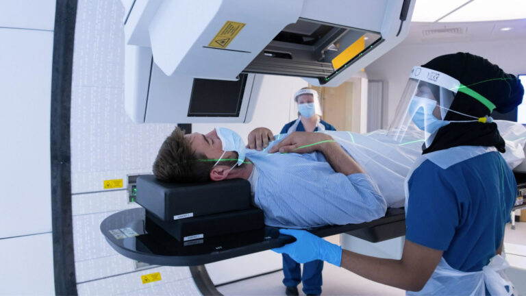 sarcoma patient being treated with proton beam therapy
