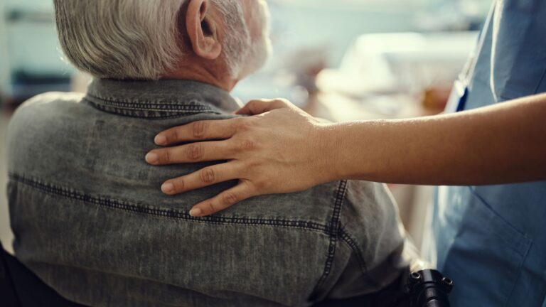 Patient recovering in hospital after major surgery for liposarcoma